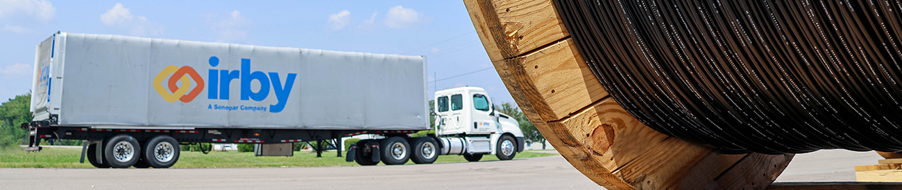 broadband fiber cable with irby semi truck in background